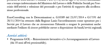 Avviso Pubblico N. 1 Programma Garanzia Occupabilità dei Lavoratori (GOL) da finanziare nell’ambito del Piano Nazionale di Ripresa e Resilienza (PNRR), Missione 5 “Inclusione e coesione”, Componente 1 “Politiche per il Lavoro”, Riforma 1.1 “Politiche Attive del Lavoro e Formazione”, finanziato dall’Unione europea – Next Generation EU.